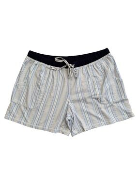 Nautica Cotton Striped Lounge Shorts Coastal Preppy Drawstring Casual Summer